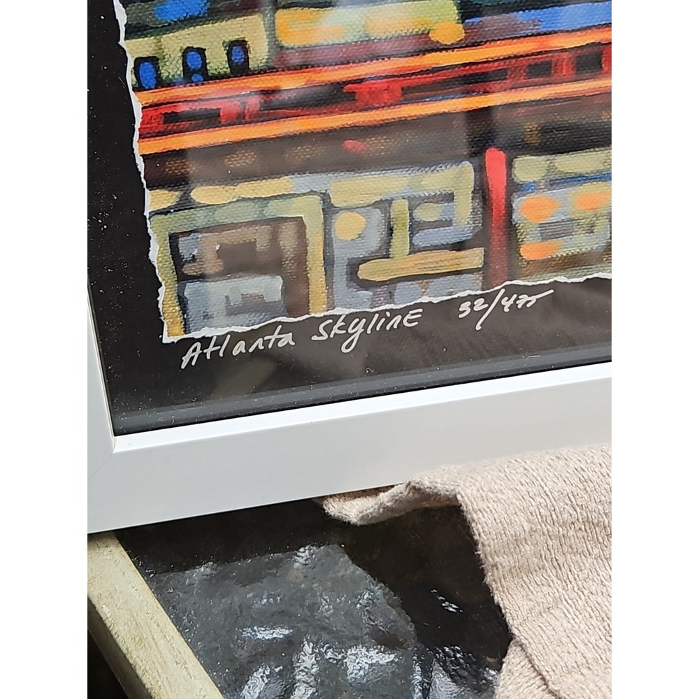 Atlanta Skyline Print The Varsity Drive-In 21x17 Outsider Art City Landscape - Picture 4 of 10